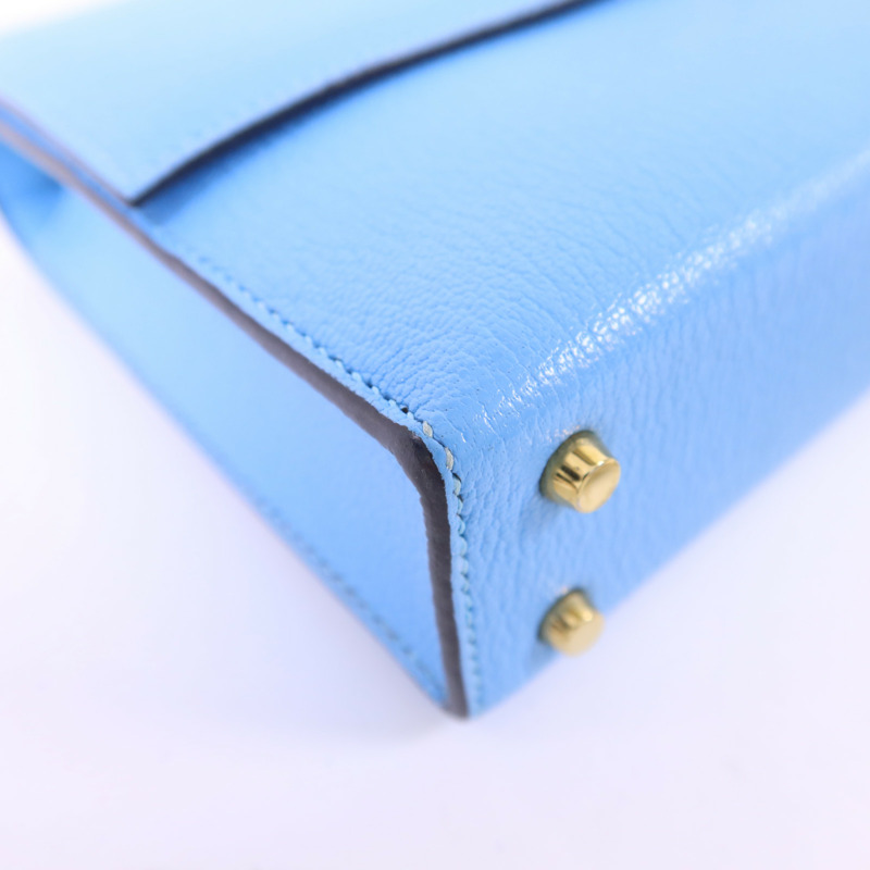 HERMES Chevre皮革Verrou Mini金扣鏈帶肩背袋-11