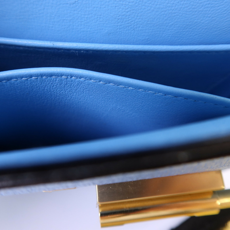 HERMES Chevre皮革Verrou Mini金扣鏈帶肩背袋-17