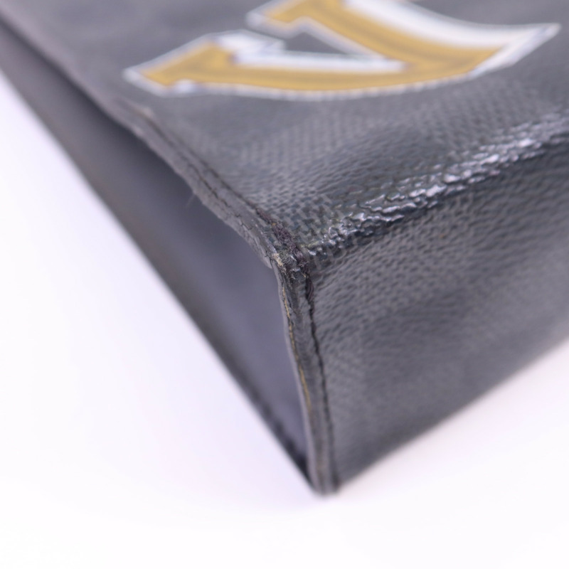 LOUIS VUITTON Damier Graphite Pochette Voyage MM銀扣手拿包-10