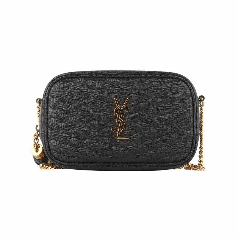 【包稅】SAINT LAURENT Caviar Lou 迷你金色斜背包（發票）35034-0