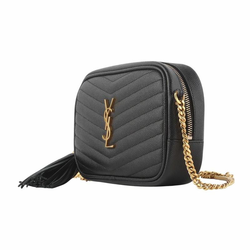 【包稅】SAINT LAURENT Caviar Lou 迷你金色斜背包（發票）35034-1