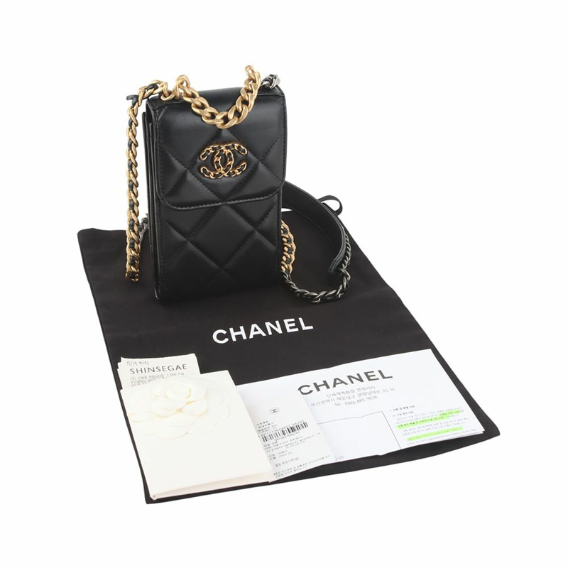 【包稅】CHANEL AP1773 19 羊皮鏈條手機包斜背包 35056Y-7
