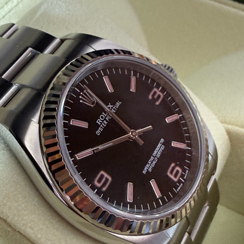 Rolex 116034 oyster perpetual pink index 369-1