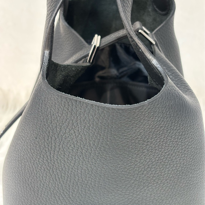 HERMES PICOTIN 18 TC 黑色荔枝皮銀釦 手提包 水桶包 菜籃包 菜籃子-5