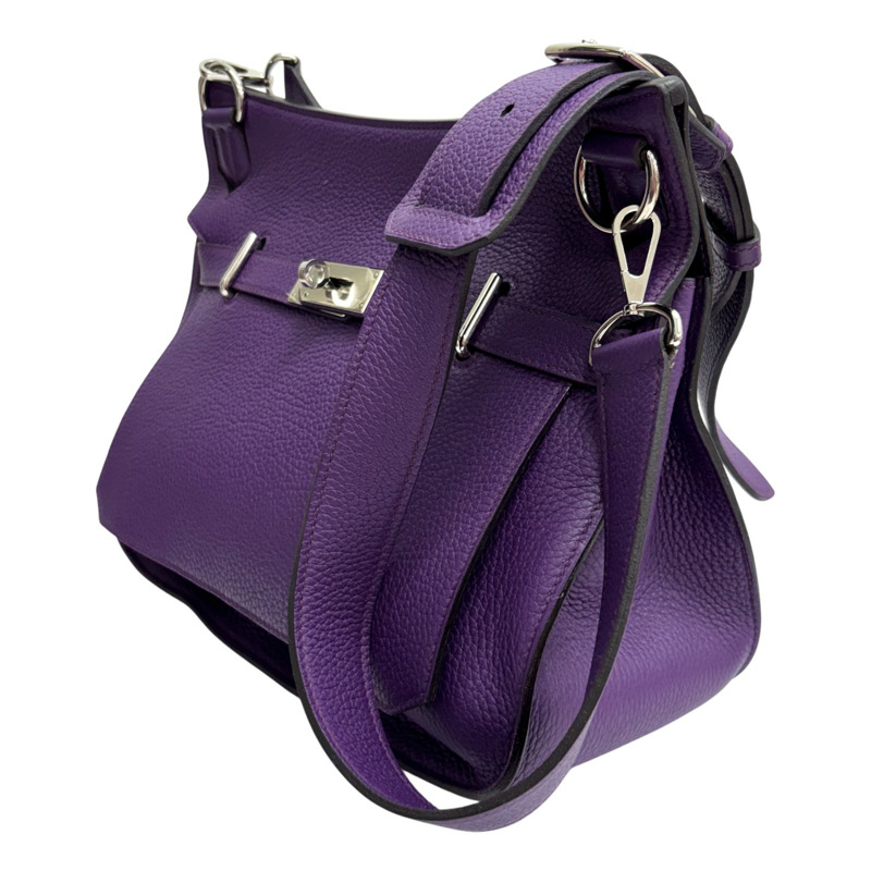 海葵紫 Taurillon牛皮 Jypsiere 34 肩背包 □Q刻 銀扣【HERMES 愛馬仕】-1