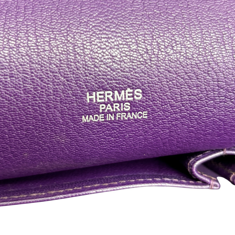 海葵紫 Taurillon牛皮 Jypsiere 34 肩背包 □Q刻 銀扣【HERMES 愛馬仕】-6