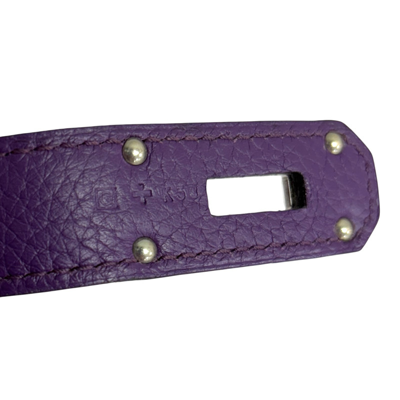 海葵紫 Taurillon牛皮 Jypsiere 34 肩背包 □Q刻 銀扣【HERMES 愛馬仕】-7