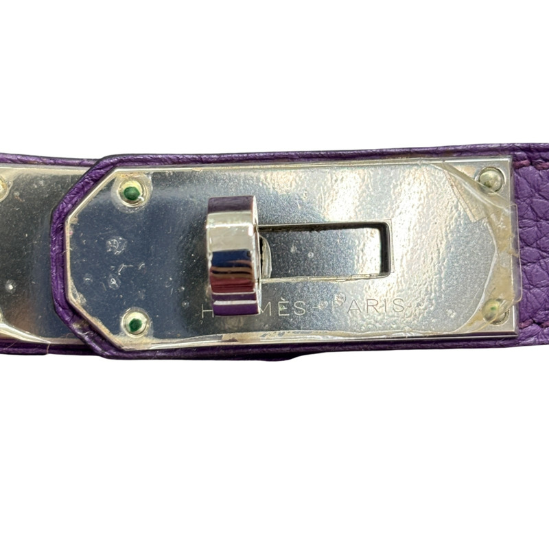海葵紫 Taurillon牛皮 Jypsiere 34 肩背包 □Q刻 銀扣【HERMES 愛馬仕】-8
