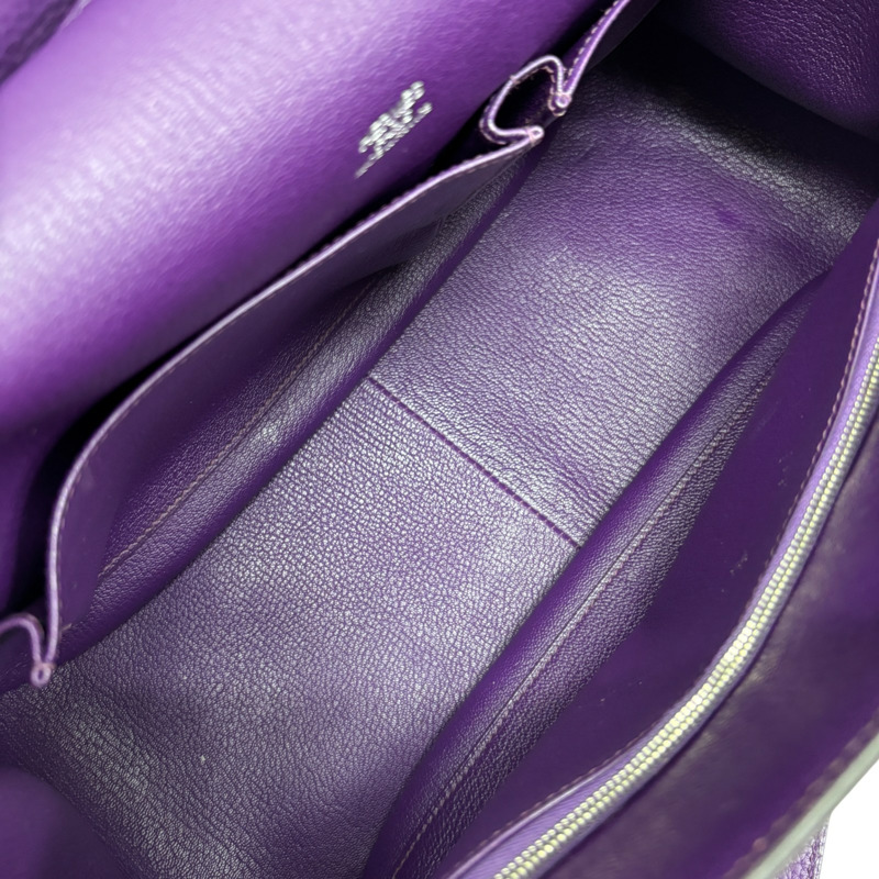 海葵紫 Taurillon牛皮 Jypsiere 34 肩背包 □Q刻 銀扣【HERMES 愛馬仕】-9