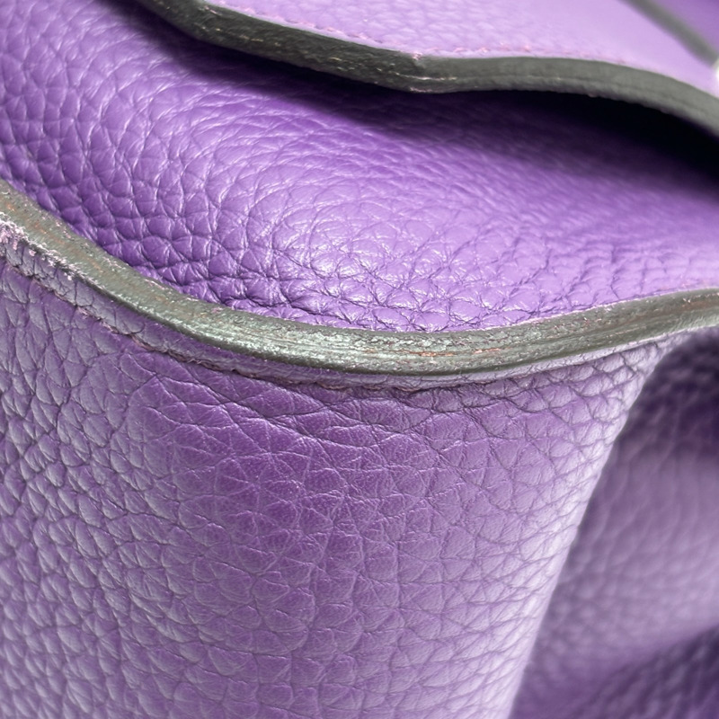 海葵紫 Taurillon牛皮 Jypsiere 34 肩背包 □Q刻 銀扣【HERMES 愛馬仕】-12