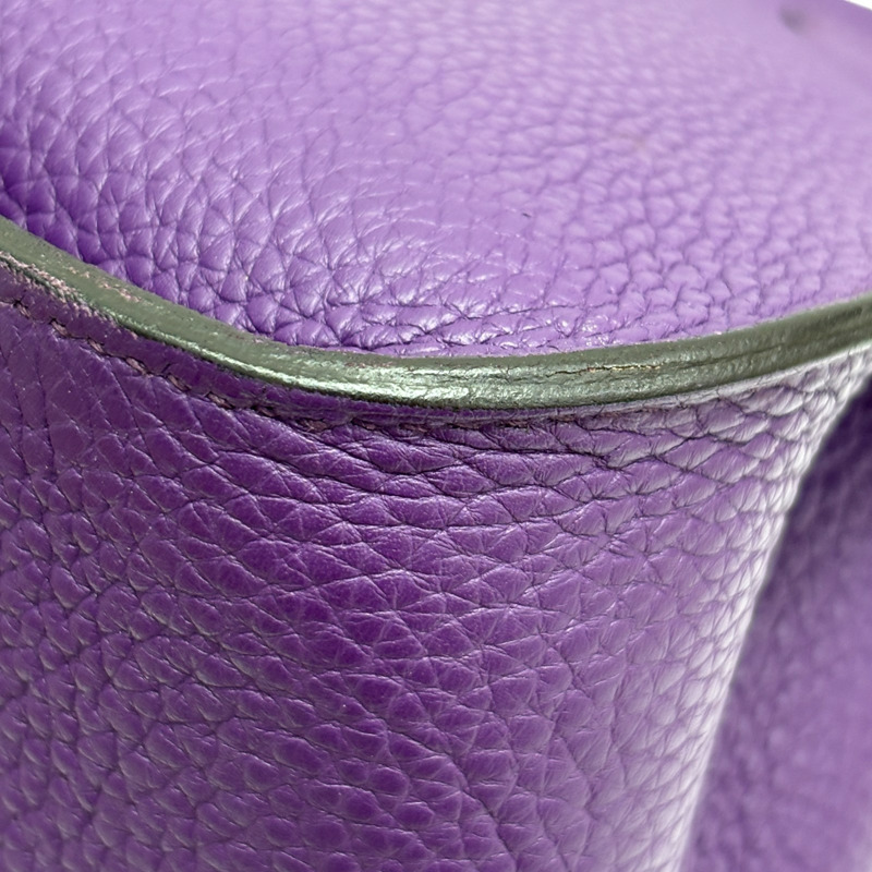 海葵紫 Taurillon牛皮 Jypsiere 34 肩背包 □Q刻 銀扣【HERMES 愛馬仕】-14