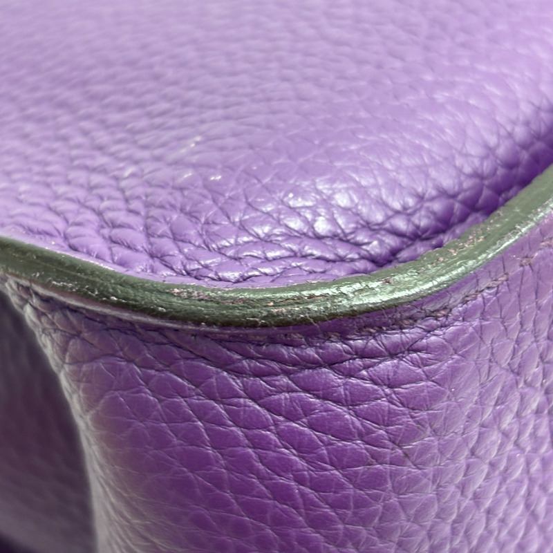 海葵紫 Taurillon牛皮 Jypsiere 34 肩背包 □Q刻 銀扣【HERMES 愛馬仕】-15