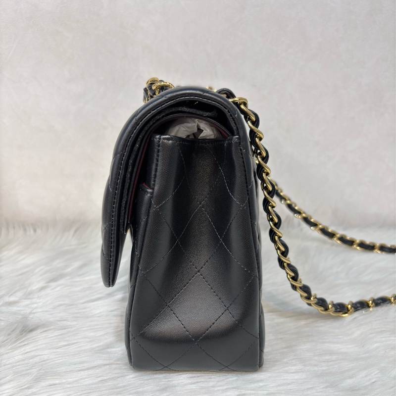 CHANEL A58600 COCO 30 CF JUMBO 黑色羊皮金鍊 肩背包斜背包口蓋包-4