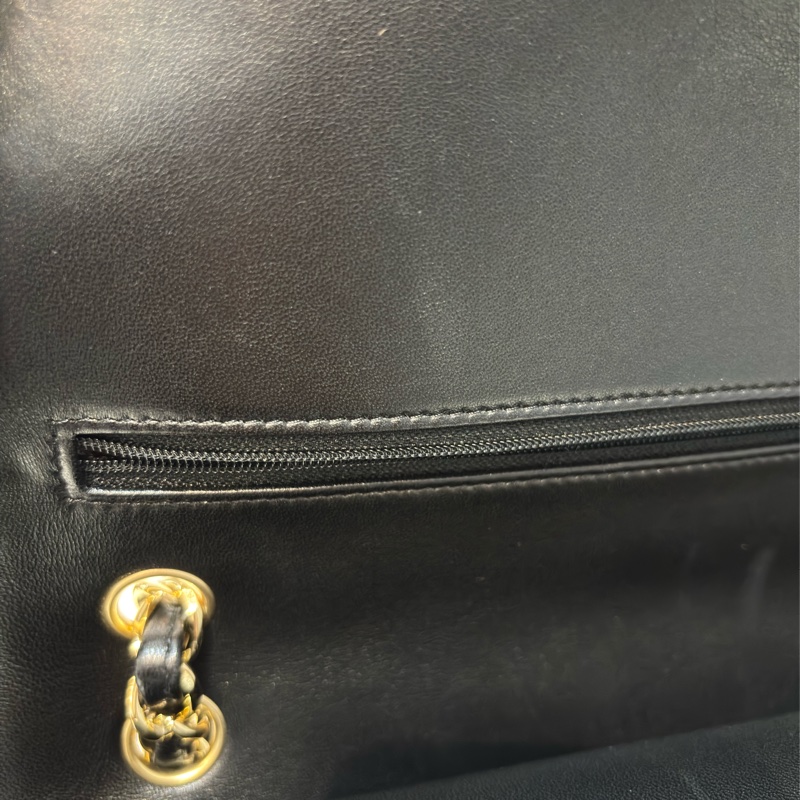 CHANEL A58600 COCO 30 CF JUMBO 黑色羊皮金鍊 肩背包斜背包口蓋包-12