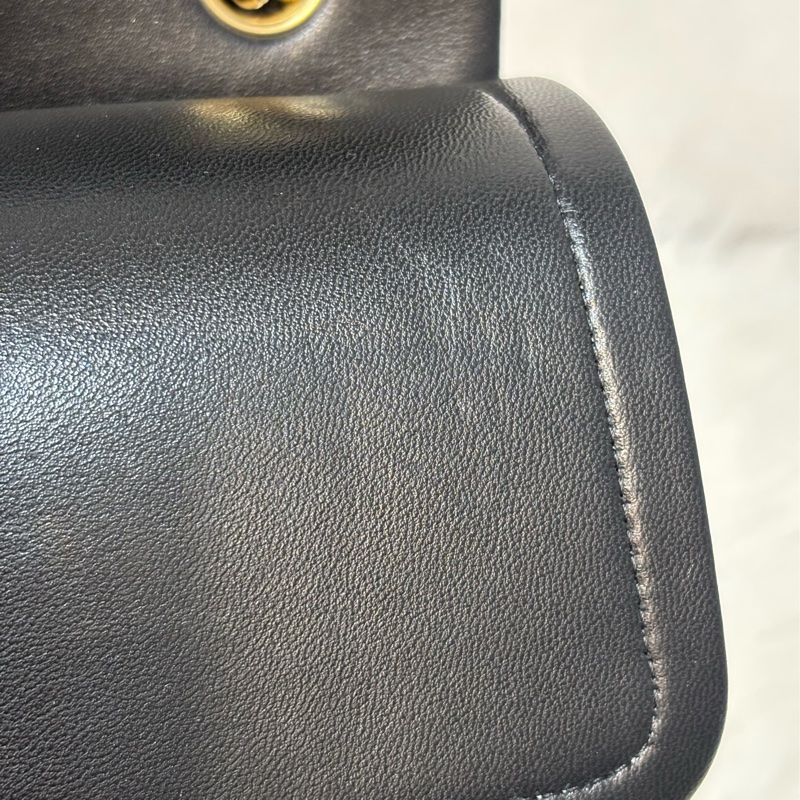 CHANEL A58600 COCO 30 CF JUMBO 黑色羊皮金鍊 肩背包斜背包口蓋包-19