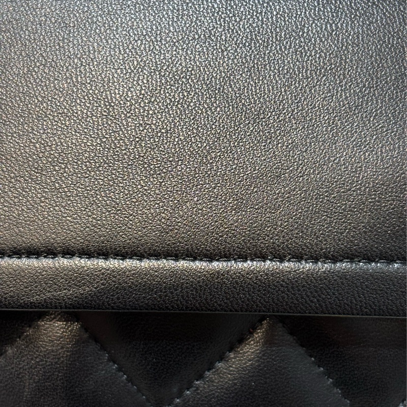 CHANEL A58600 COCO 30 CF JUMBO 黑色羊皮金鍊 肩背包斜背包口蓋包-20