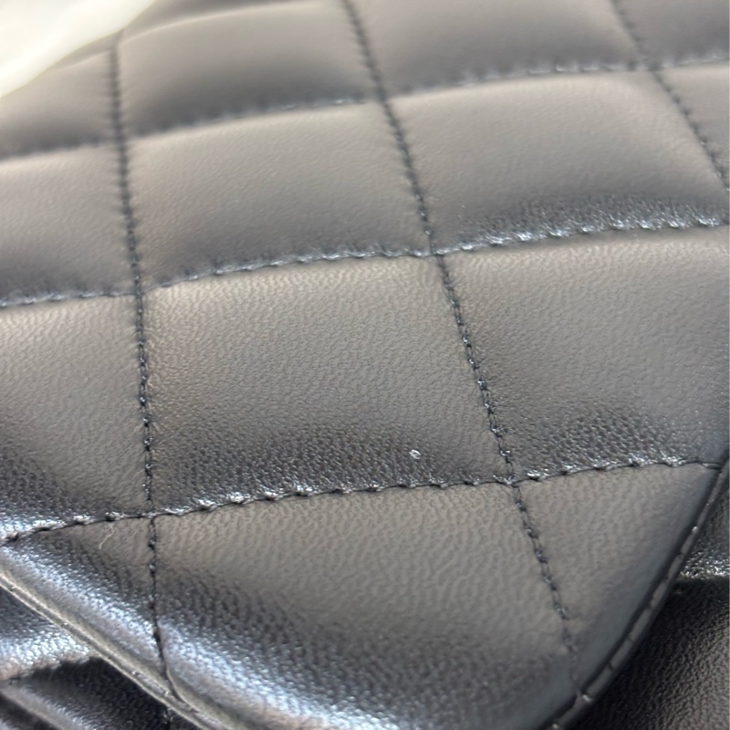 CHANEL A58600 COCO 30 CF JUMBO 黑色羊皮金鍊 肩背包斜背包口蓋包-34