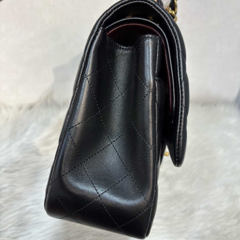 CHANEL A58600 COCO 30 CF JUMBO 黑色羊皮金鍊 肩背包斜背包口蓋包-42