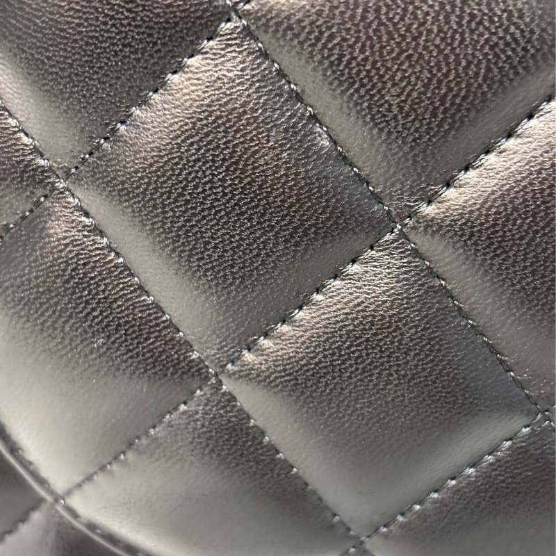 CHANEL A58600 COCO 30 CF JUMBO 黑色羊皮金鍊 肩背包斜背包口蓋包-43