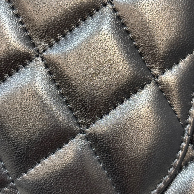 CHANEL A58600 COCO 30 CF JUMBO 黑色羊皮金鍊 肩背包斜背包口蓋包-44