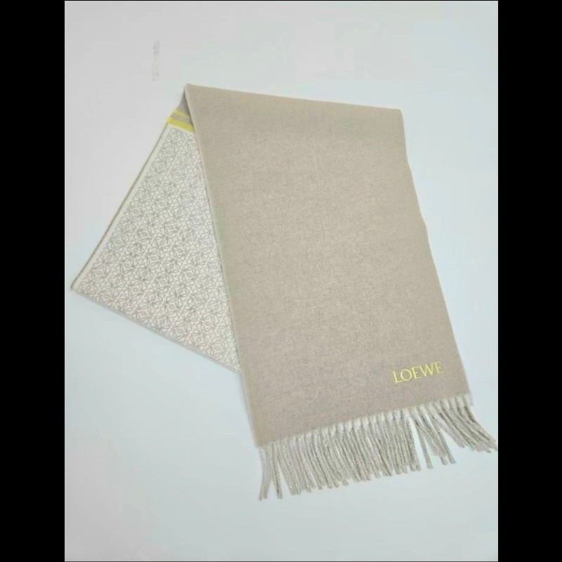 【新品】Loewe Anagram 雙面羊毛和羊絨混圍巾-1