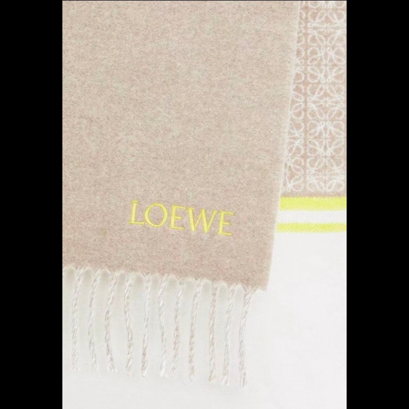 【新品】Loewe Anagram 雙面羊毛和羊絨混圍巾-3