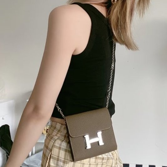 HERMES - 大象灰銀釦 Epsom Constance Slim 短夾-2