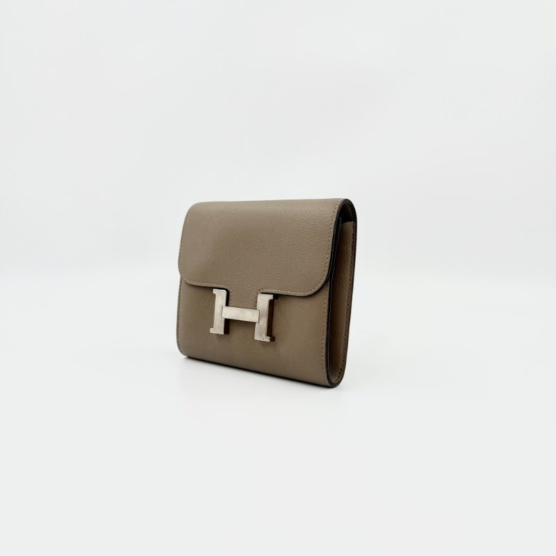 HERMES - 大象灰銀釦 Epsom Constance Slim 短夾-7