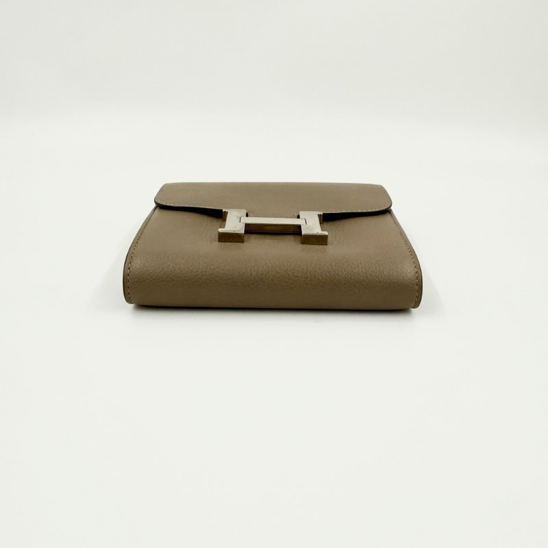 HERMES - 大象灰銀釦 Epsom Constance Slim 短夾-9