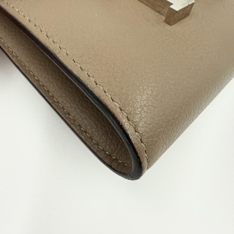 HERMES - 大象灰銀釦 Epsom Constance Slim 短夾-10