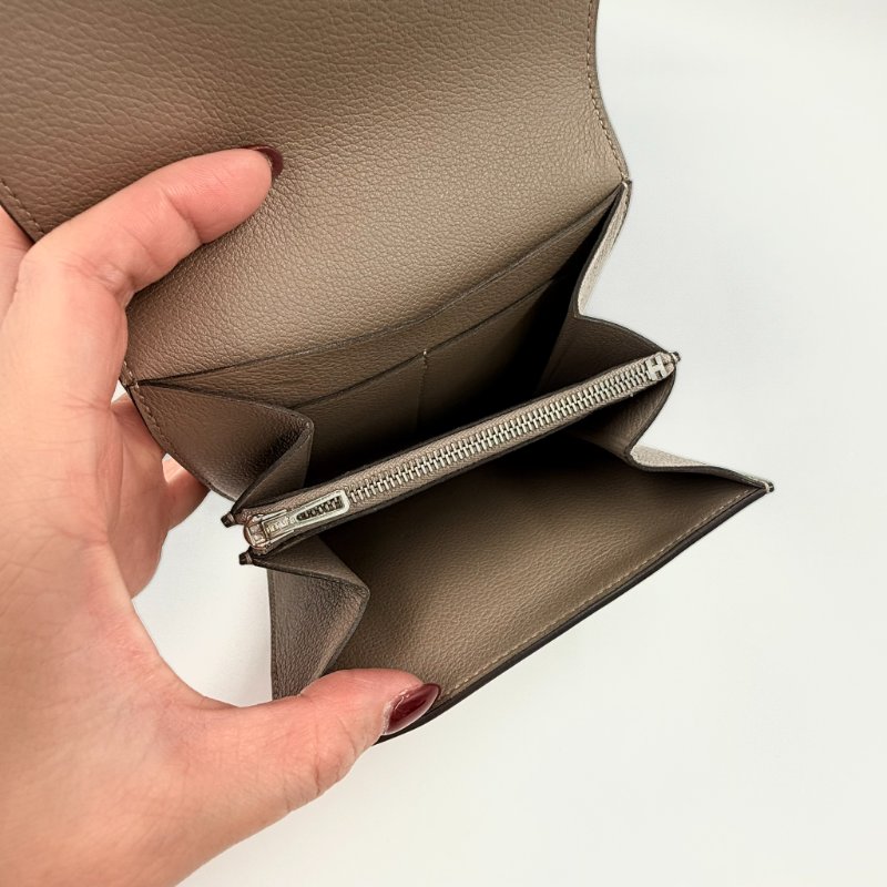 HERMES - 大象灰銀釦 Epsom Constance Slim 短夾-17