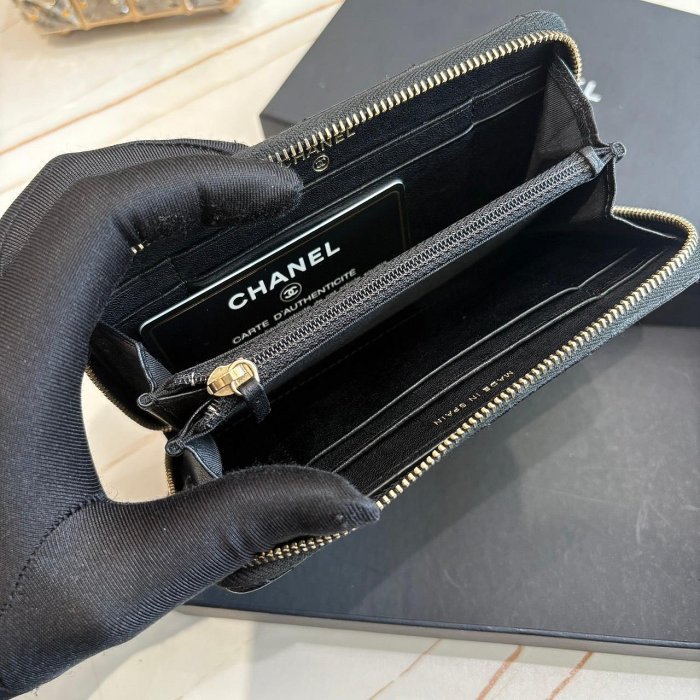 *SHIHNA名牌精品* CHANEL 黑色金釦 拉鍊中夾-2