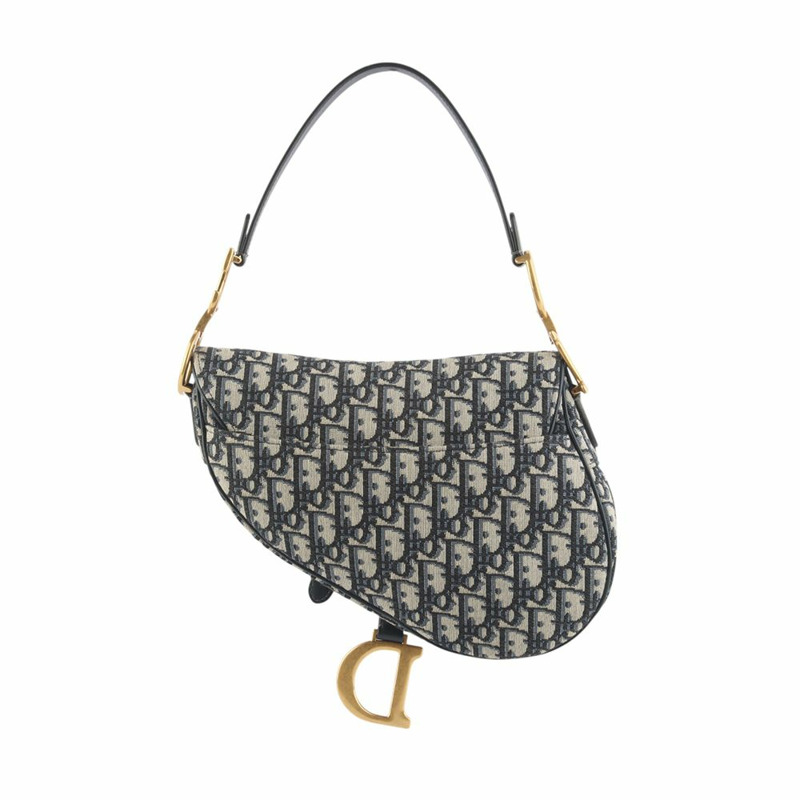 【包稅】DIOR M0446CTZQ 藍色斜背馬鞍包（中）+ S8553CBTE 肩帶 35071-2