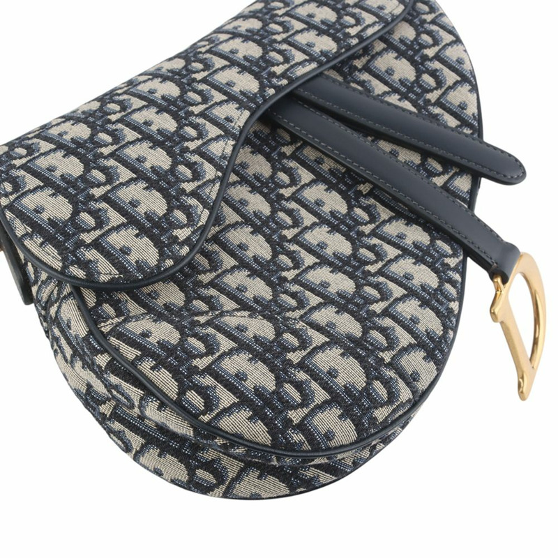 【包稅】DIOR M0446CTZQ 藍色斜背馬鞍包（中）+ S8553CBTE 肩帶 35071-4