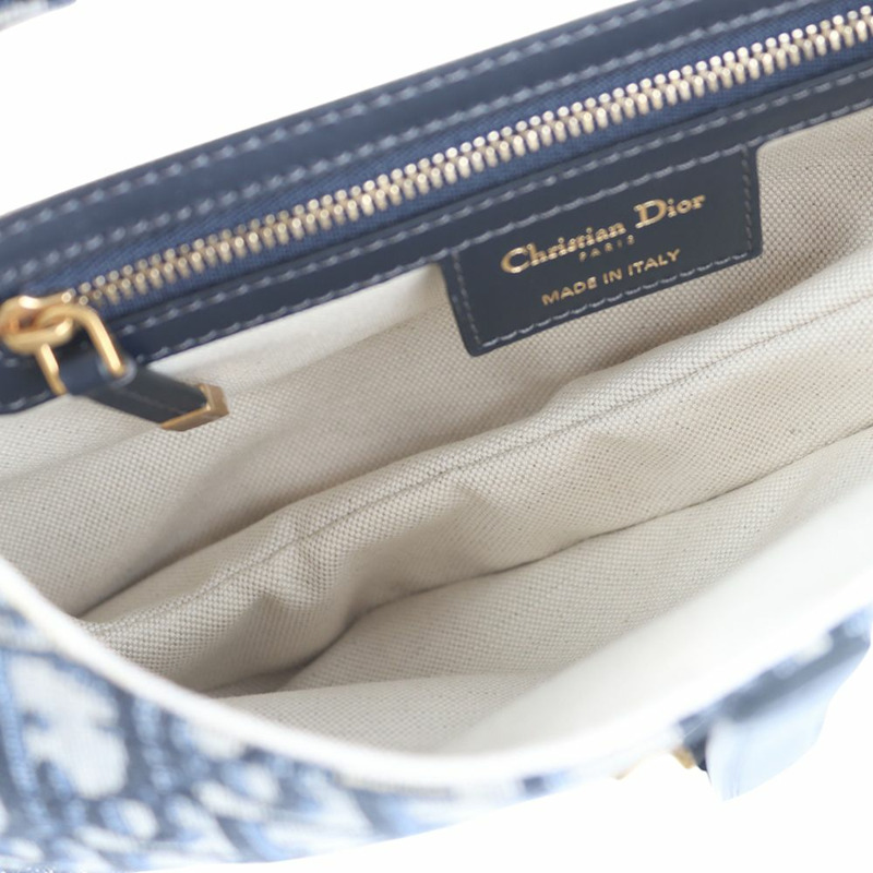 【包稅】DIOR M0446CTZQ 藍色斜背馬鞍包（中）+ S8553CBTE 肩帶 35071-6