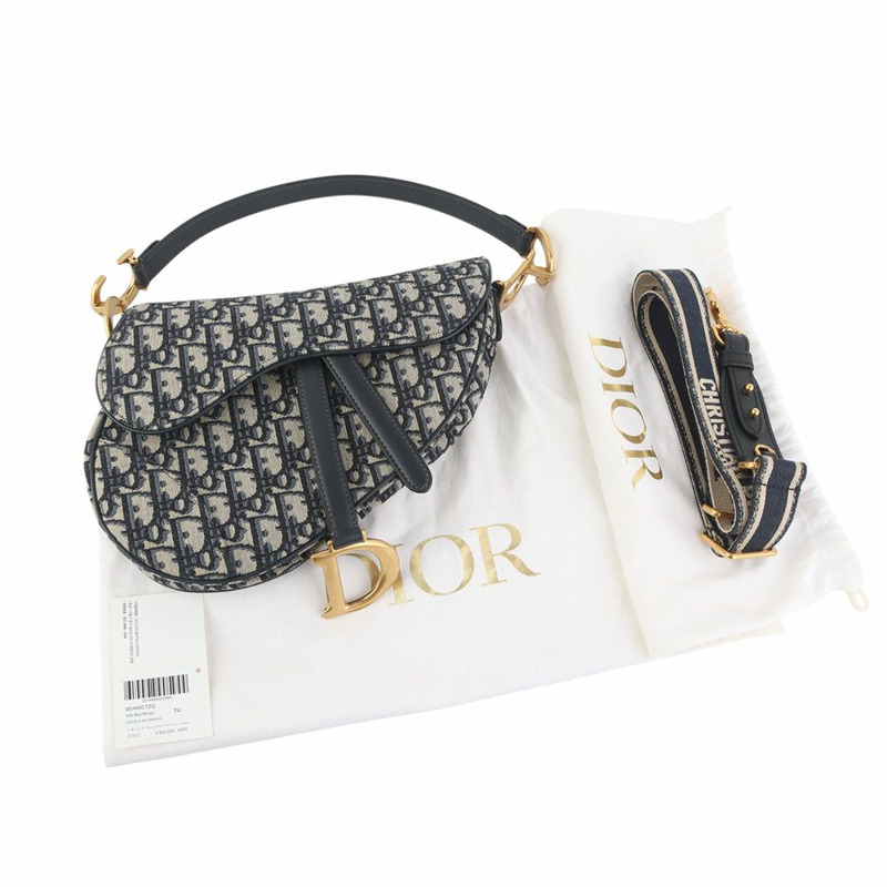 【包稅】DIOR M0446CTZQ 藍色斜背馬鞍包（中）+ S8553CBTE 肩帶 35071-7