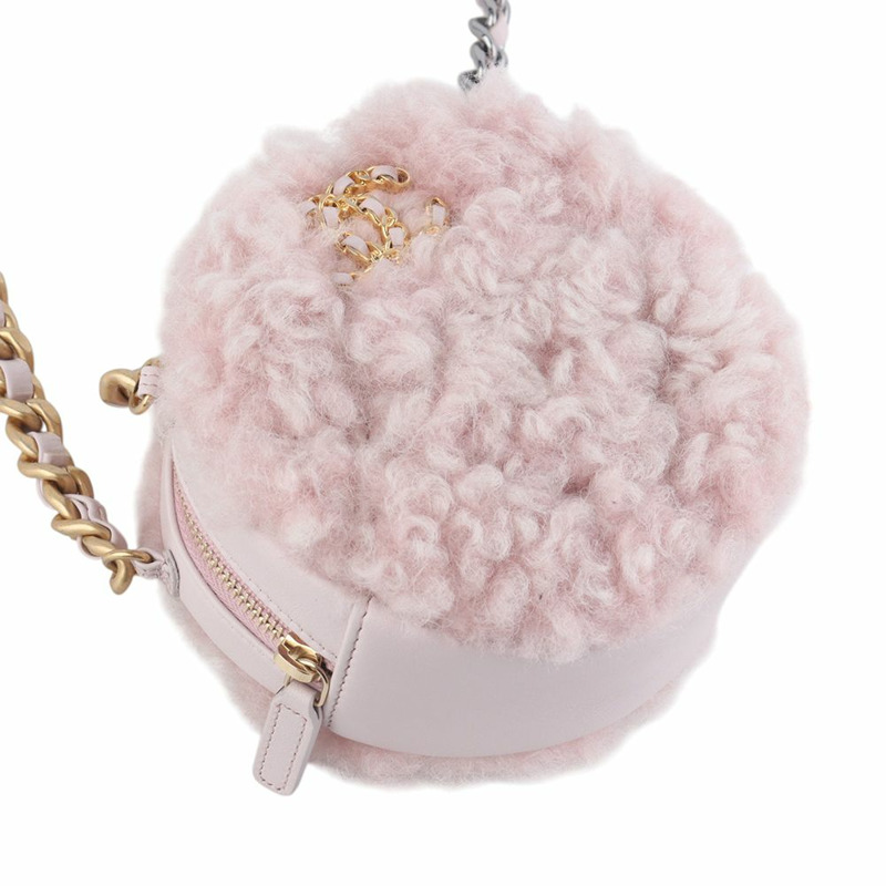 【包稅】CHANEL 香奈兒 19 羊毛圓鏈迷你斜背包 AP0945 35097Y-4