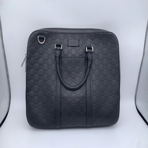 97新古馳  黑色牛皮壓紋公文包 手提包 無附件