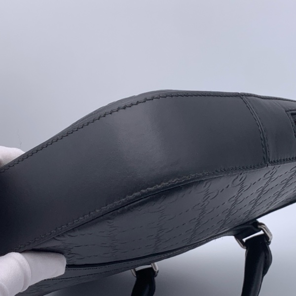 97新Gucci 古馳 黑色牛皮壓紋公文包 手提包 無附件-9