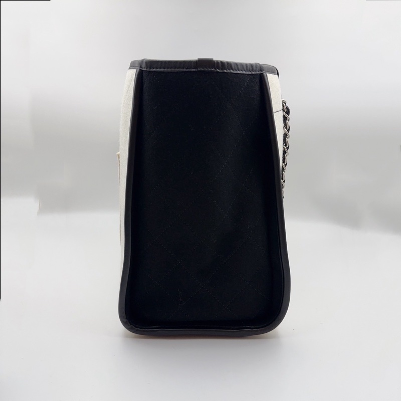 99新CHANEL 香奈兒 19K 沙灘包 購物袋 熊貓配色 拼色黑白字母大Logo 毛氈布拼牛皮 托特包 尺寸:長55cm 寬21cm 高32cm 附件:防塵袋-3