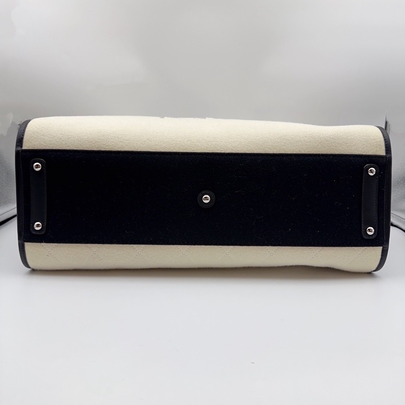 99新CHANEL 香奈兒 19K 沙灘包 購物袋 熊貓配色 拼色黑白字母大Logo 毛氈布拼牛皮 托特包 尺寸:長55cm 寬21cm 高32cm 附件:防塵袋-4