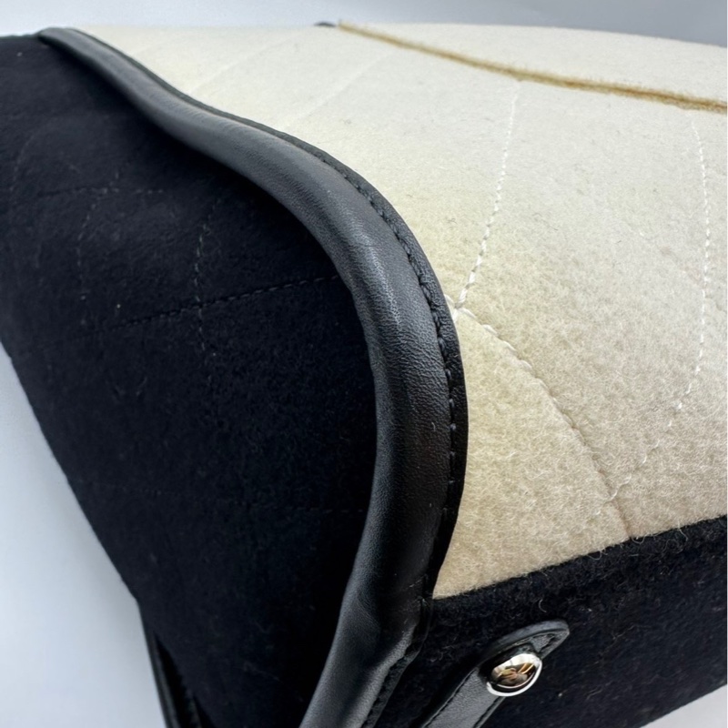 99新CHANEL 香奈兒 19K 沙灘包 購物袋 熊貓配色 拼色黑白字母大Logo 毛氈布拼牛皮 托特包 尺寸:長55cm 寬21cm 高32cm 附件:防塵袋-6