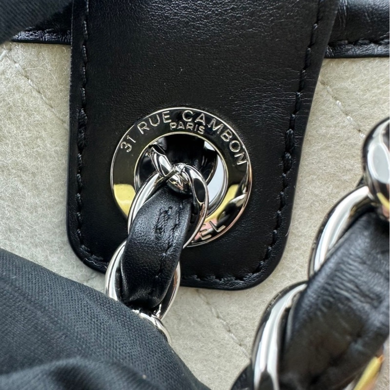 99新CHANEL 香奈兒 19K 沙灘包 購物袋 熊貓配色 拼色黑白字母大Logo 毛氈布拼牛皮 托特包 尺寸:長55cm 寬21cm 高32cm 附件:防塵袋-9