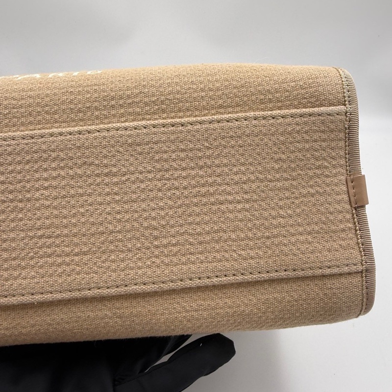 99新芯片款 CHANEL 香奈兒 22S 帆布保齡球沙灘包 雙C LOGO 皮質提手 混合纖維-5