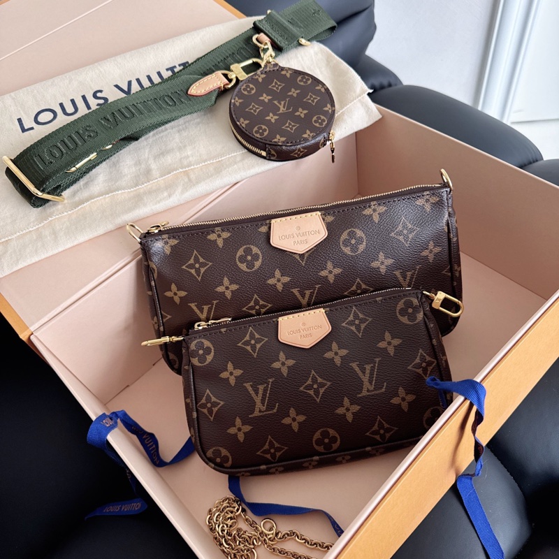 LV老花綠肩帶五合一-0