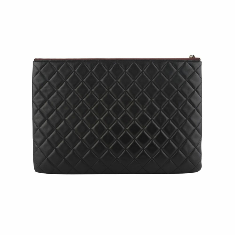 【包稅】CHANEL 經典羊皮手拿包 金色 大號 A69251-35134-3-2