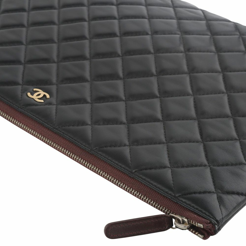 【包稅】CHANEL 經典羊皮手拿包 金色 大號 A69251-35134-3-3