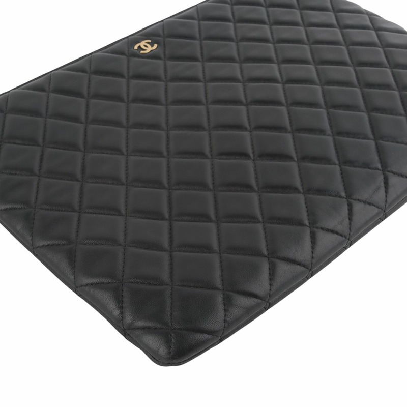 【包稅】CHANEL 經典羊皮手拿包 金色 大號 A69251-35134-3-4