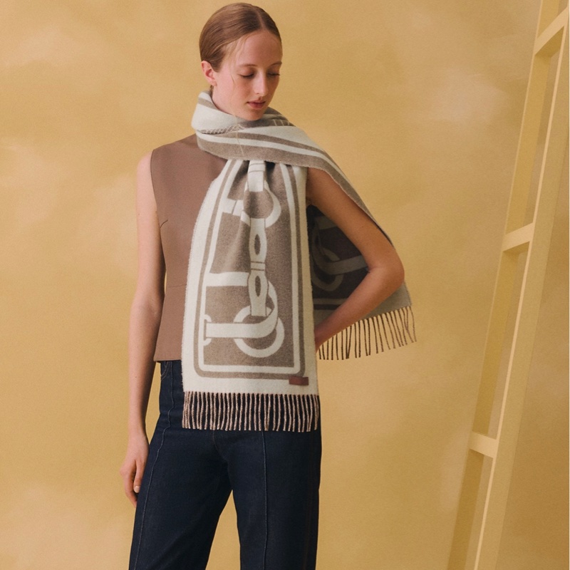 Hermes 全新 Petite Casaque Coaching 喀什米爾圍巾-2