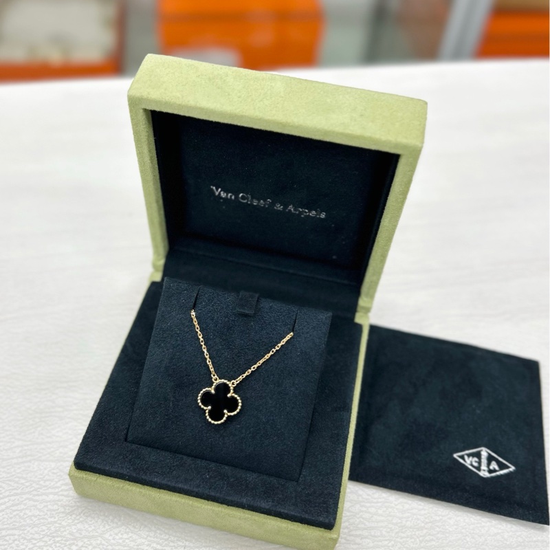 VCA 18K黃金黑花項鍊中號-2